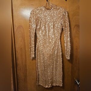 Glamorous Long Sleeve Sequin Dress